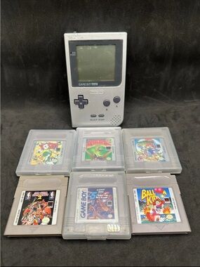 Nintendo Game Boy Pocket Silver + 6 Games (Mario, Balloon Kid) – Works  Pls Read